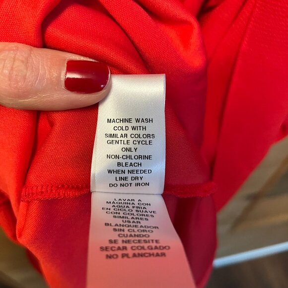 London Times Red Ruffle Faux-Wrap Maxi Dress Women's Size 12 NWT - Picture 10 of 12